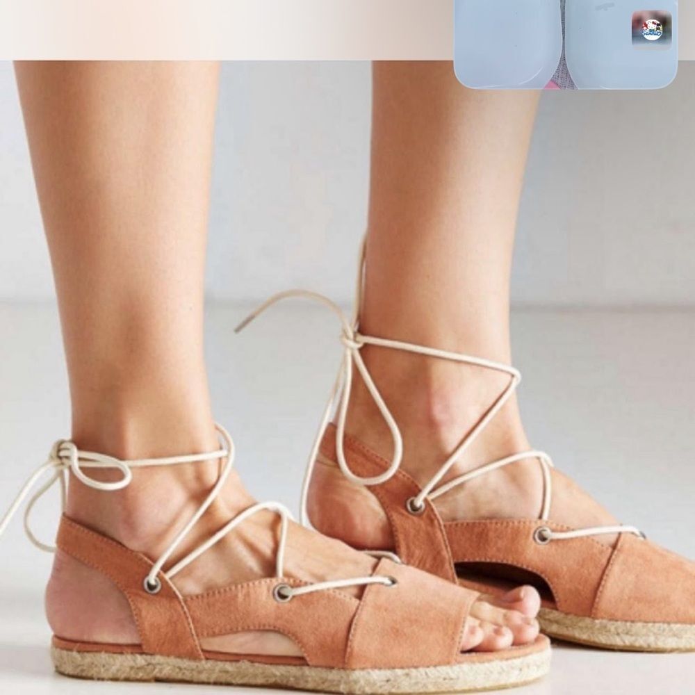 Urban Outfitters UO Eva Tie‑Up Espadrille Sandals Sandals Size 7 EUC